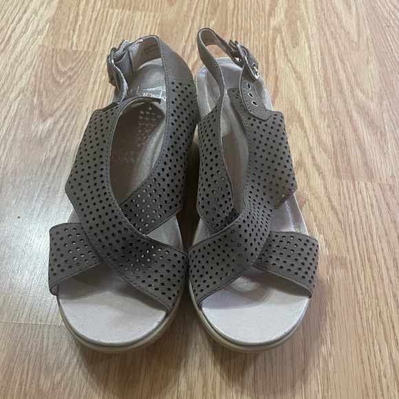 Women's Dansko Pierced Slate Leather Slingback Heels Size 38 Summer Chunky Heel - Picture 1 of 11